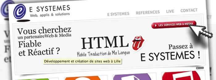 E SYSTEMES Nouveau développement de site web en V5