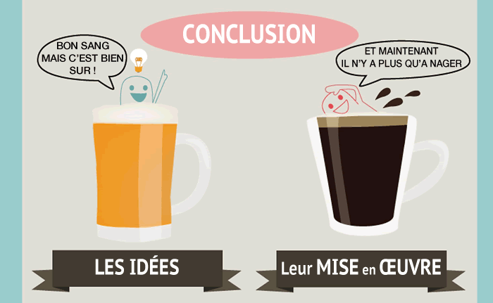 Initier les idées avec la bière, les concrétiser avec le café.