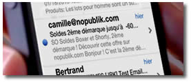 Liste des email sur mon iPhone