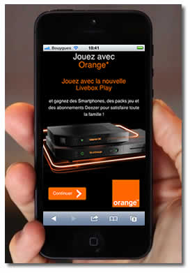 Le jeu Orange LiveBox instant gagnant sur iPhone