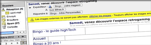 Boite de reception : 95% des images ne sont pas affichées dans un email