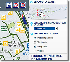 Interface web de navigation dans la carte