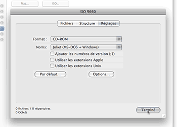 gravure de CD Rom avec Mac OS X