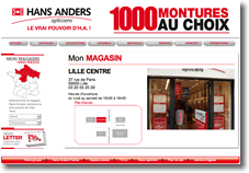 Le module de recherche des magasins Hans Anders