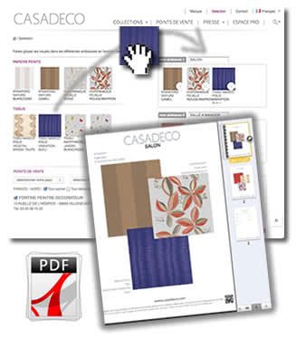 Site web CASADECO, créer un PDF avec votre sélection